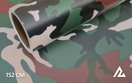 Camouflage groen zwart keukenfolie