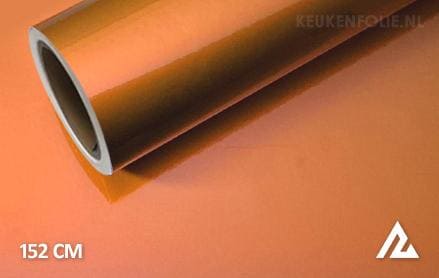 Glans metallic oranje keukenfolie